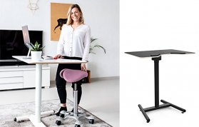 Der Work Desk ist klein und flexibel, hat leichtgängige Rollen und ist individuell höhenverstellbar