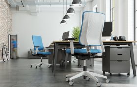 Drumback - Bürodrehstuhl mit Kunststoffrücken und vielen Einstellmöglichkeiten