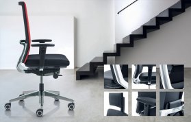 Anteo Alu - Bürodrehstuhl mit ergonomischem Air Seat für bewegtes Sitzen