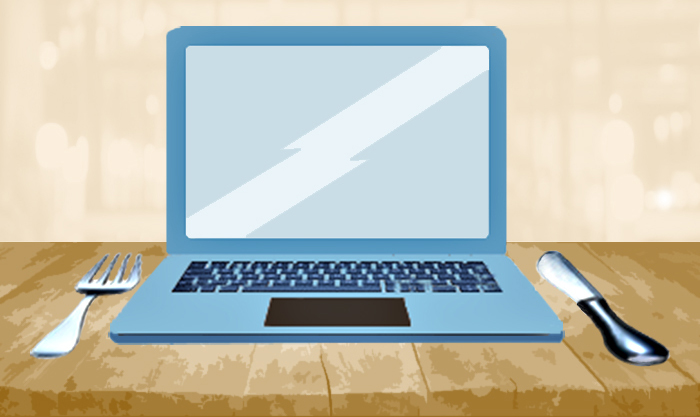 <p>Ein Büroarbeitsplatz im Restaurant?</p>